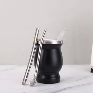 Vaso de Acero Inoxidable 304 de 8oz con Aislamiento de Doble Capa para Mate Argentino, Mini Taza Tipo Calabaza - Product Image 2