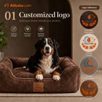 Cama Ovalada para Mascotas con Entrada de Baja Inclinación, para Mascotas Mayores, con Diseño Personalizado, Tela Ultra Suave, Base Antideslizante e Impermeable
