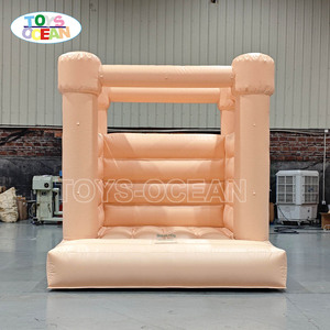 <span class=keywords><strong>Castillo</strong></span> Inflable Rosa Pálido, Brincolín Minimalista Color Durazno para Alquiler en Bodas y Fiestas - Product Image 1
