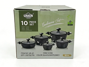 Juego de Utensilios de Cocina UAKEEN de 10 Piezas, Juego de Sartenes Antiadherentes de Aluminio, Utensilios de Cocina de Alta Calidad de Fábrica OEM de Zhejiang - Product Image 4