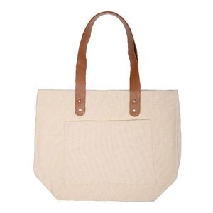 Sacs fourre-tout en toile de coton réutilisables pour femmes, en cuir personnalisé, vente en gros - Product Image 2