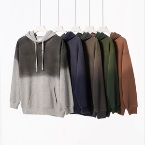 H5504 Streetwear Wholesales Custom 370 Gsm Cotton Blends Acid Washed Gradient Hoodies Men's Hoodies & Sweatshirts - Product Image 1