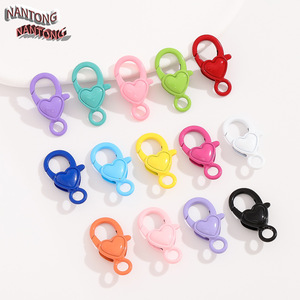 Porte-clés en alliage en forme de cœur avec fermoir mousqueton, taille moyenne, accessoire de bijouterie DIY, Nantong - Product Image 2