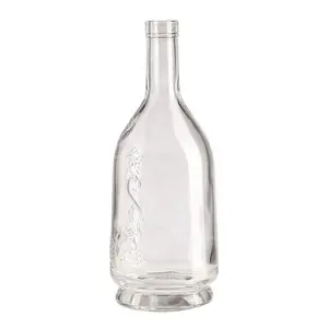 High Quality Transparent Strong Tequila Vodka Gin Rum Glass Bottle