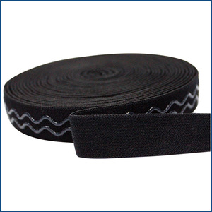Banda elástica antideslizante de 2 cm con revestimiento de nailon y patrón ondulado para accesorios de ropa - Product Image 4