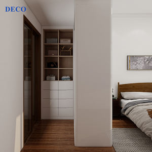 חדש מינימליזם מלא אורך תליית בגדי מתקפל סריג קיר הר ארון קטן ארון עם מראה ב לבן - Product Image 5