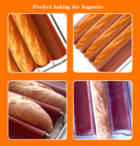 Bandeja de silicona perforada antiadherente comercial para baguettes, molde de acero inoxidable para hornear, herramientas de repostería - Product Image 6