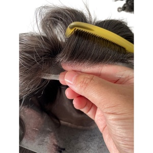 Remplacement de cheveux humains vierges européens # Perruque noire 1B pour hommes européens - Product Image 4