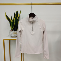 Chemise équitation pour femme, haut en Nylon vert, doux, Compression, chemise courtes, équitation, manches longues, Style Polo
