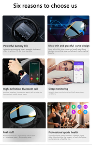 2.5D couvercle en verre boutons en alliage d'aluminium Rohs Ce femmes hommes Smartwatch batterie forte 1.6mm corps mince conception montre intelligente - Product Image 4