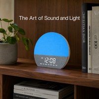 Réveil numérique analogique intelligent de bureau avec lumière de réveil, lampe de lever du soleil et machine à bruit blanc – Cadeau de déménagement