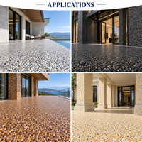 Revêtement de sol perméable en résine époxy transparente antidérapante résistant aux intempéries, pavés de galets de couleur naturelle pour terrasse et balcon