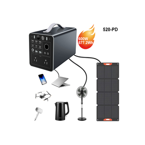 Estación de Energía Portátil de Iones de Litio de 600W y 577.2Wh, con Carga Solar MPPT, Luz LED, Carga Rápida USB, Ideal para Fiestas en la Playa y Refrigeradores - Product Image 1