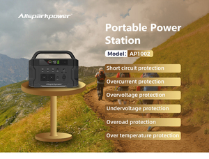 สถานีพลังงานแสงอาทิตย์แบบพกพา แบตเตอรี่ลิเธียม 1200W สำหรับตั้งแคมป์กลางแจ้ง พร้อมระบบชาร์จไร้สาย MPPT ไฟฉาย คลื่นไซน์บริสุทธิ์ รุ่น US AP-1002 L - Product Image 1