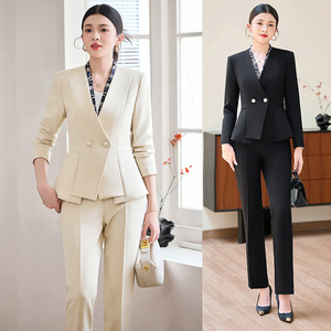 Women's Suit <b>Set</b> Polyester Full Sleeve Anti-Wrinkle <b>Office</b> Lady Spring Formal Wear For Teachers Medical Clinic Managers - Product Image 1