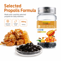 Capsules molles de propolis en gros, supplément de propolis d'abeille personnalisé, marque privée, OEM, ODM, soutien au bien-être, fabricant, fournisseur