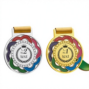 Medaglie premio personalizzabili da 65 mm con logo, nastro da collo, stile oro, argento, bronzo, per sport, accademie, qualsiasi competizione - Product Image 1