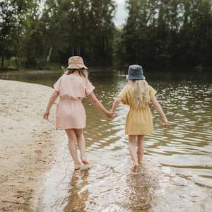 ชุดเดรสผ้าเทอร์รี่แบบมินิมอลสำหรับเด็ก <span class=keywords><strong>แขน</strong></span>สั้นทรง<span class=keywords><strong>ปีกค้างคาว</strong></span> ชุดเดรสลำลองสำหรับเด็กผู้หญิง - Product Image 4