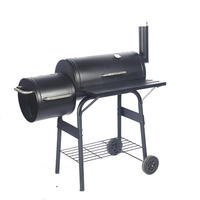 Grand Tonneau Fumeur Barbecue BBQ Extérieur Charbon De Bois Portable Grill Jardin Tambour avec petite table BBQ machine