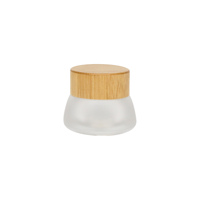 Pot cosmétique en acrylique de haute qualité, unique, hydratant, 15g 30g 50g 100g, rechargeable, en plastique, avec couvercle en bambou.