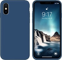 Étui de téléphone pour iPhone 10 Pro Max, imperméable, antichoc, couleur unie, simple, en silicone liquide, ultra fin, coque souple