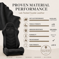 Cuir de voiture tricoté imperméable en suède noir jais de qualité supérieure, texture 1,0 mm, antidérapant, en microfibre PU, style tendance, certifié SGS ISO GRS