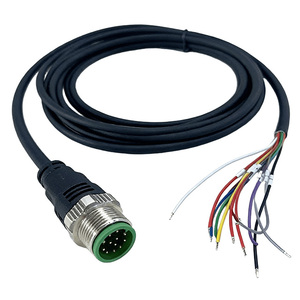 Kabel M12 Kustom Pria ke Wanita RJ45 Cat6a Cat5e Kabel Fleksibel PUR PVC untuk Mesin Elektronik - Product Image 1