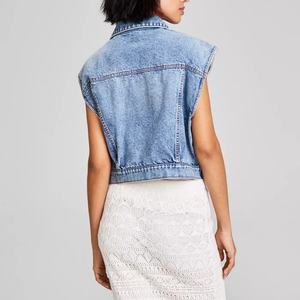 เสื้อแจ็คเก็ตยีนส์ลำลองสำหรับผู้หญิงสำหรับฤดูร้อน เสื้อแขนกุดแบบวินเทจ เสื้อผู้หญิง - Product Image 3