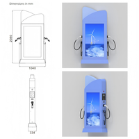 Borne de Recharge VE 44kW Double Type 2 avec Carte RFID OCPP 1.6 Certifiée CE et Écran Publicitaire Commerciale