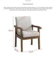 Fauteuil en bois massif de style vintage, brun rougeâtre, avec assise rembourrée en tissu, fauteuil d'appoint pour salon, meubles de maison