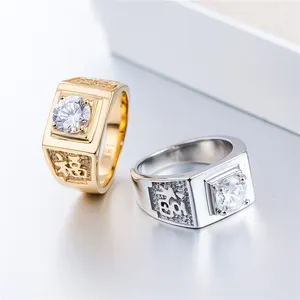 Bague en acier inoxydable pour homme, bijoux de mode, personnalité, mariage, diamant, vente en gros, 316