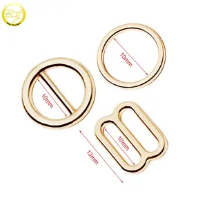 Großhandel BH Metall Schieber Schnalle günstigen Preis Bikini Connector Logo Rohlinge Gold Ring Schnallen Einsteller für Unterwäsche