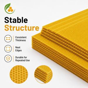 Feuille de fondation en plastique jaune alvéolée anti-déformation pour ruche, fournitures internes d'apiculture - Product Image 2