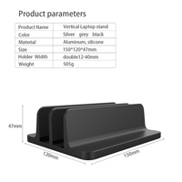 Support d'ordinateur portable vertical réglable en alliage d'aluminium et silicone Leadingplus 2025, pour ordinateur portable jusqu'à 17 pouces, gain de place