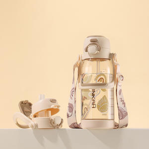 Bouteille d'eau en plastique Tritan PINKAH Sport 820ML/28oz <span class=keywords><strong>avec</strong></span> paille, couvercles 2-en-1, sangle et poignée pour les voyages, les activités de plein air et la salle de sport - Product Image 2