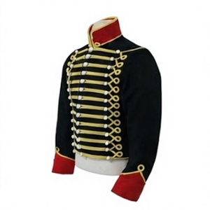Veste Napoléonienne pour Homme, Uniforme Historique, Blazer Noir avec Boutons Rouges sur les Poignets, Vêtement d'Hiver - Product Image 1