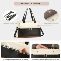 Sacs à main de luxe en cuir végétalien personnalisés 2026, ensemble de 2 pièces, grande capacité, pour femme, mallette pour ordinateur portable, sac fourre-tout de travail, sac à bandoulière, marque privée