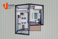 Casa Contenedor Modular UVO con Techo Inclinado de 40 pies, Villa de Lujo, Cabaña de Resort, Casa Prefabricada con Certificación CE, AS y NZS para EE. UU., Australia y Nueva Zelanda