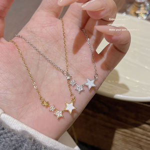 Collana in Acciaio al Titanio di Alta Qualità con Design Speciale Ispirato alle Stelle, Gioielleria Giapponese e Coreana per Donne, Bestseller <span class=keywords><strong>Online</strong></span> - Product Image 1