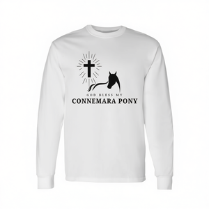 Camiseta de manga larga God Bless My Connemara Pony para amantes de los caballos - Product Image 2