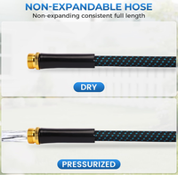 Tuyau d'arrosage BSCI 50FT anti-UV non extensible, anti-fuite, léger, durable, sans plis, avec buse de pulvérisation pour le lavage de voitures et l'arrosage