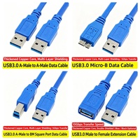 Kabel Ekstensi USB 3.0 AM ke AF Industri Kustom, Berlapis Kepang, Tembaga Murni, 5Gbps, Kabel Data PVC untuk Laptop, Printer, Hard Drive