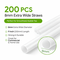 Pailles à boire jetables en PP blanc de 230 mm (9 pouces), écologiques, sans BPA, de qualité alimentaire, en vrac, pour restaurants, bars, hôtels, fêtes personnalisées