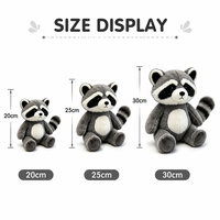 Peluche personnalisée en forme de raton laveur, directement de l'usine, à partir de vos illustrations, poupée de personnage en peluche OEM ODM pour marques IP originales