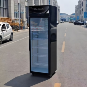 Réfrigérateur vertical commercial pour boissons, à température unique, avec porte vitrée et étagères réglables, à température mécanique - Product Image 3