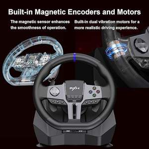 Simulateur de course PXN V9 Gen2 avec levier de vitesses H-Pattern, volant et pédales à induction Hall pour Forza Horizon 5, PS4, Xbox, <span class=keywords><strong>PC</strong></span> - Product Image 3