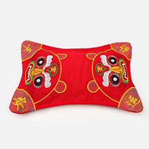 Nuovo Cuscino Ricamato in Cotone a Forma di Testa di Tigre dello Zodiaco, Stile Folk, per Neonati e Bambini (Maschietti e Femminucce) - Regalo Fai-da-te - Product Image 5