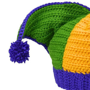 SZ1450 moda 2025 colorido sombrero <span class=keywords><strong>de</strong></span> elfo <span class=keywords><strong>de</strong></span> punto novedad <span class=keywords><strong>barato</strong></span> 3 puntos bufón sombrero hecho a mano ganchillo <span class=keywords><strong>bruja</strong></span> fiesta sombreros - Product Image 5