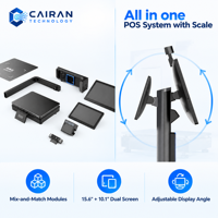 Caisse enregistreuse Android AI POS avec double écran, balance intégrée, écran Full HD 15,6 pouces, tiroir-caisse, paiement par QR Code, NFC et Wi-Fi 6 pour supermarché