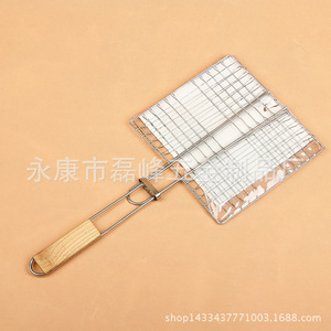 Nicebbq BBQ Grill Rack 23x21x47cm Stainless Steel With Wooden Handle For Outdoor Cooking - Product Image 3